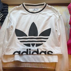 Adidas white long sleeve/crewneck